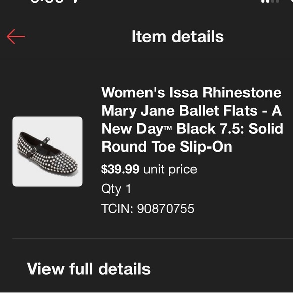 A New Day Issa Rhinestone Mary Jane Flats 7.5 | Black Ballet | Retail $39.99 - Picture 5 of 5